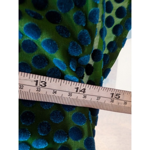 Zara Sheer Mesh Velvet Burnout Polka Dot Asymmetrical Maximalist Artsy Dress SML - Picture 16 of 16